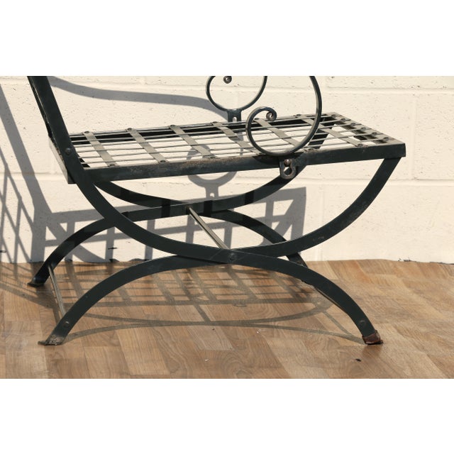 Pair of 1970s Wrought Iron Folding Patio Chairs by Hervé Baume | Outdoor Armchairs | France For Sale - Image 10 of 18