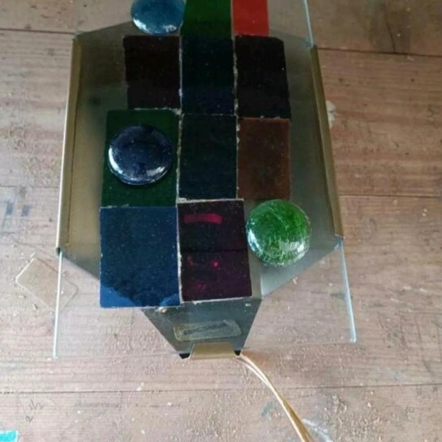 Coloured Glass Wall Lamp from Edialux, Belgium, 1950s For Sale - Image 3 of 4