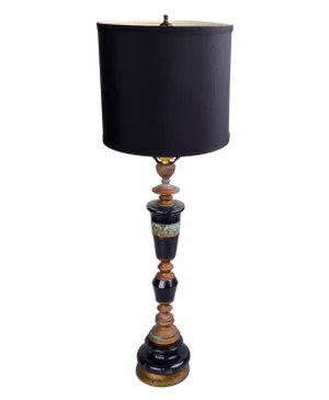 Neoclassical Bronze & Black Marble Table Lamp