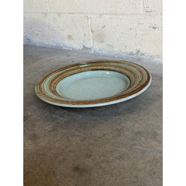 Ravnild Keramik Shallow Basin Light Blue Stoneware Circular Decorative Platter Denmark 1960s For Sale - Image 10 of 10