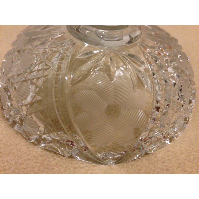 1960s Vintage ABP Pressed/Cut Glass Pedestal Compote For Sale - Image 5 of 11