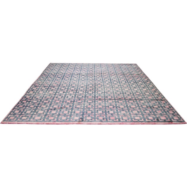 Moroccan hand knotted rug with natural colors, contemporary style and soft texture.
