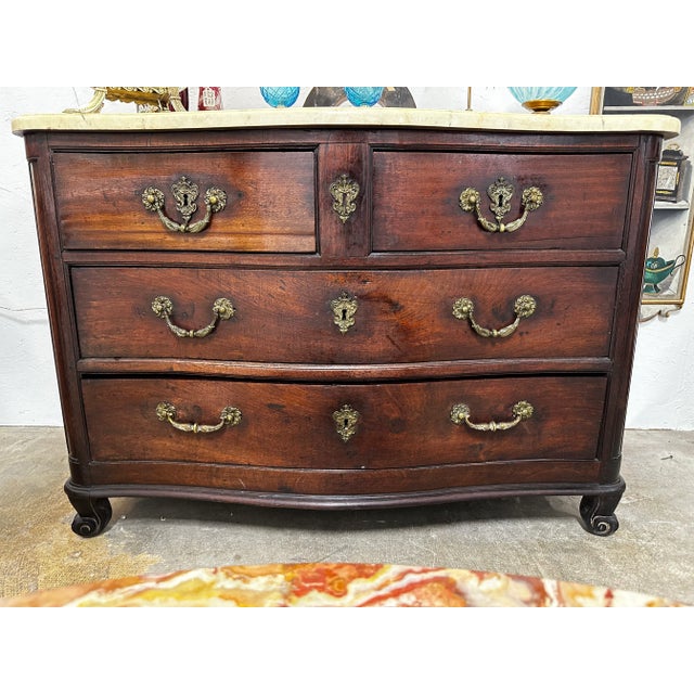 Brown Don Ruseau 19th Century French Style 4 Drawer Chest With Faux Marble Top For Sale - Image 8 of 12