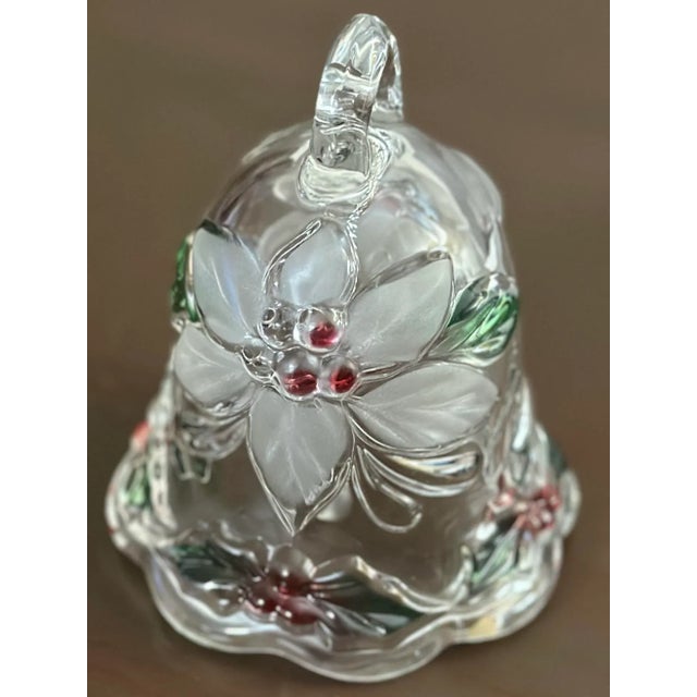 Transparent Vintage Celebrations by Mikasa Holiday Bloom Crystal Christmas Bell For Sale - Image 8 of 12