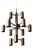 Twelve-Light Brass Chandelier by Gotthold Schönwandt, Germany, 1960s For Sale