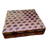 1980s Burmese Lacquer Box With Honeycomb or Hexagonal Design Layers For Sale