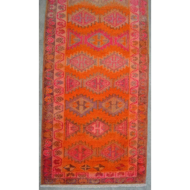 Textile Low pile Kurdish Herki Tribal Runner Rug Hallway 2′10″ x 12′ For Sale - Image 7 of 10