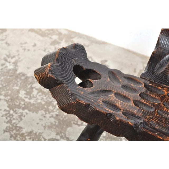 Brown Spanish Brutalist Wooden Chair, 1960s For Sale - Image 8 of 11