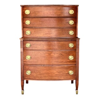 Vintage Federal Revival Mahogany Gentleman’s Chest | Tall Dresser | Tallboy For Sale