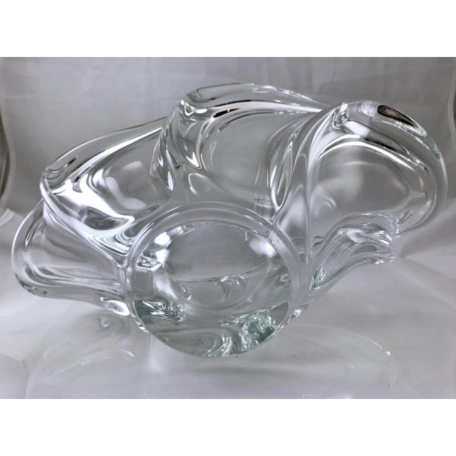Mid-Century French Art Vannes Le Chatel Large Crystal Centerpiece/ Fruit Bowl For Sale In New York - Image 6 of 7