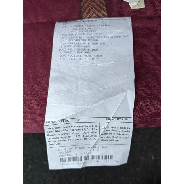 Textile Vintage Ethan Allen Swivel Rocking Upholstered Chairs - A Pair For Sale - Image 7 of 8