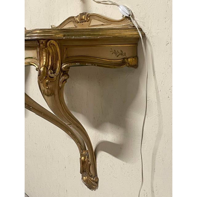 Wall-Mounted Console Tables with Mirrors and Wall Lamps, 1940s, Set of 4 For Sale - Image 10 of 18
