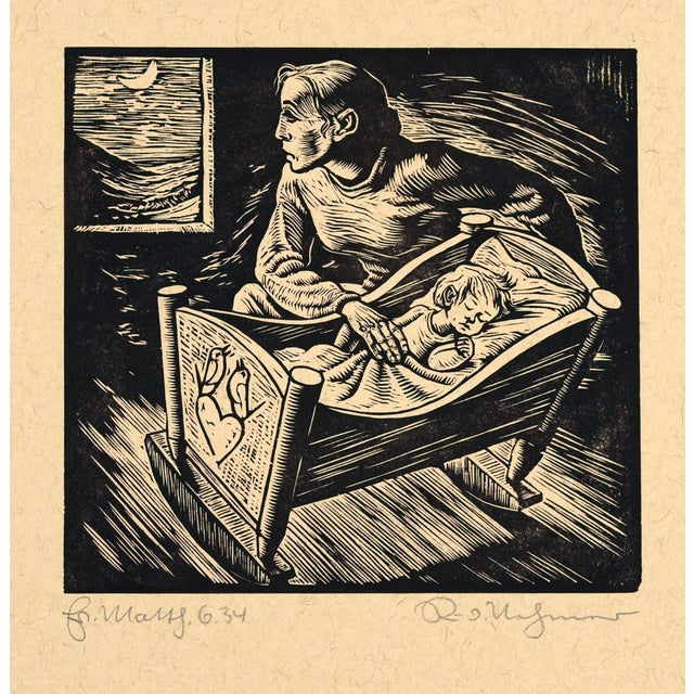 Rudolf Nehmer, The Tilt of the Day, 1948, Woodcut For Sale