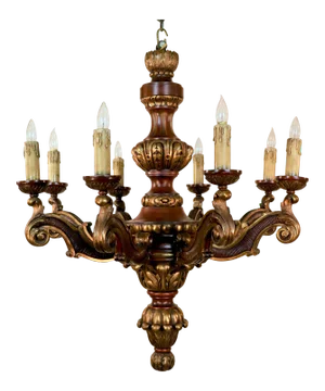 19th Century Louis XVI Gilt Wood Chandelier