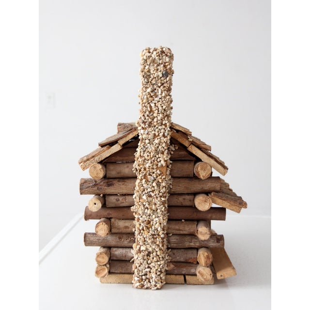 Vintage Wood Folk Art Log Cabin Sculpture For Sale - Image 9 of 11