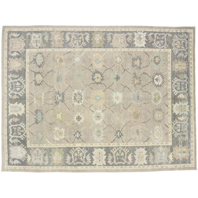 Turkish Oushak Rug - 10'07 X 14'01 For Sale - Image 9 of 10