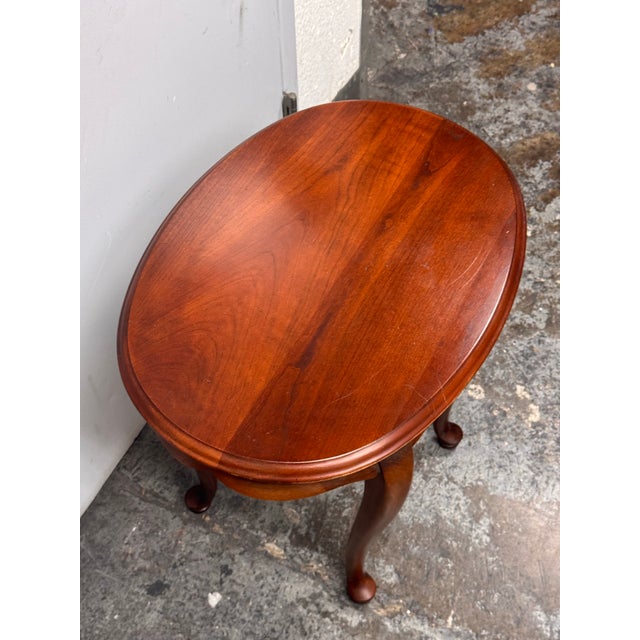 Hekman Furniture Hekman Furniture Queen Anne Cherry Wood Side Table For Sale - Image 4 of 12