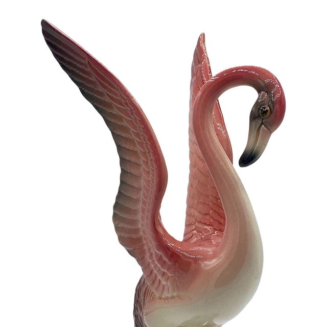 Mid-Century Modern 1950s Mid Century Modern Lookers Pink Flamingo Ceramic Tabletop Scultpure Set by Brad Keeler, 2 Pieces For Sale - Image 3 of 17
