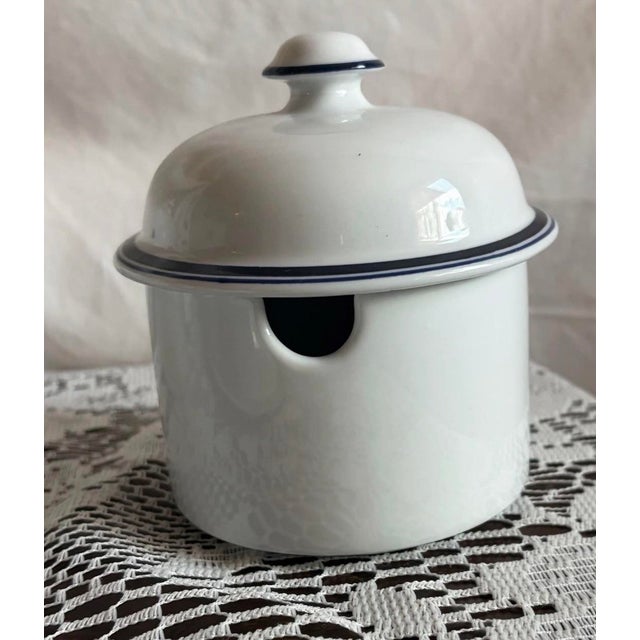 Gustavian (Swedish) 1970s Dansk Bistro Christianshavn White & Blue Hostess Set. For Sale - Image 3 of 7