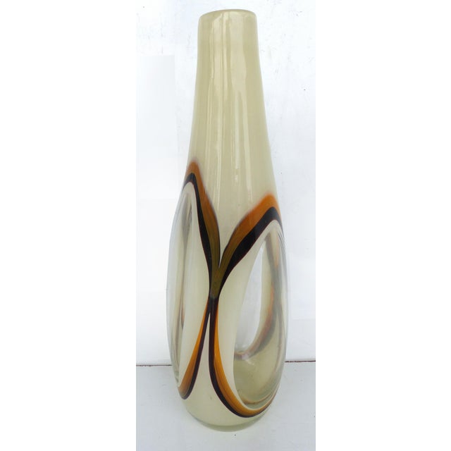 Large Mid Century Modern Handblown Art Glass Vase Chairish