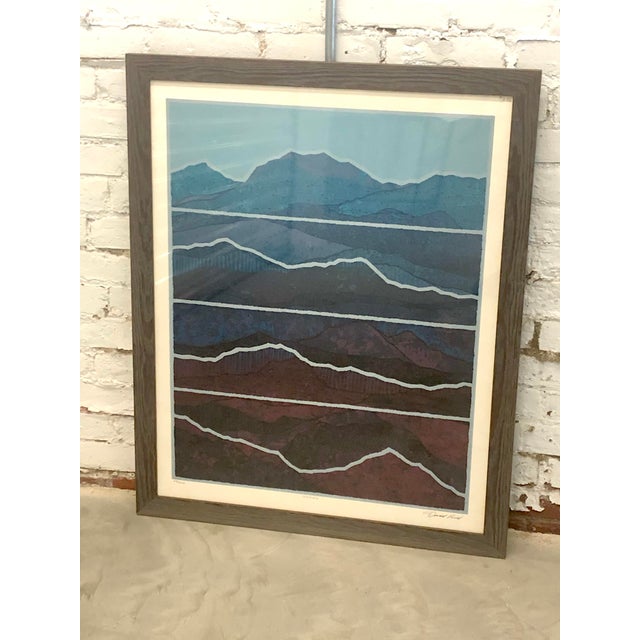 Contemporary David Bird Rockies Serigraph Limited Edition Signed Modernist Mountain Range Framed For Sale - Image 3 of 12
