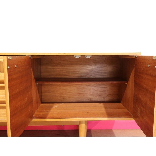 Mid Century Modern Vintage Sideboard Credenza in the Style of Uniflex Danish Style For Sale - Image 4 of 15