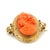 Late 19th Century Victorian Hand-Carved Mediterranean Coral Cameo Brooch in 14k Gold With Seed Pearls For Sale - Image 10 of 13