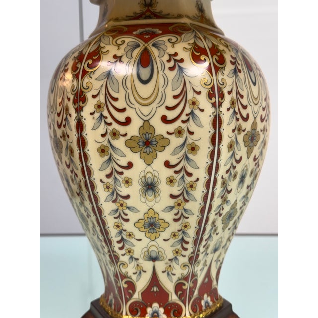 Ornate Porcelain Urn Table Lamp, Vintage For Sale - Image 9 of 12