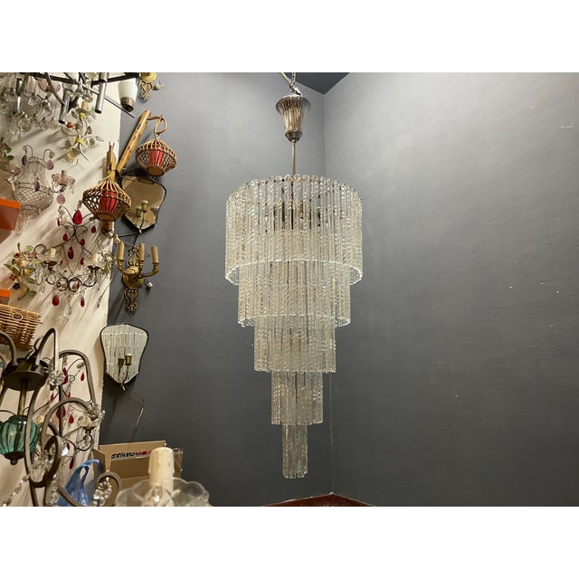 Large Murano Glass Rod Chandelier, Italy, 1980s For Sale - Image 17 of 18