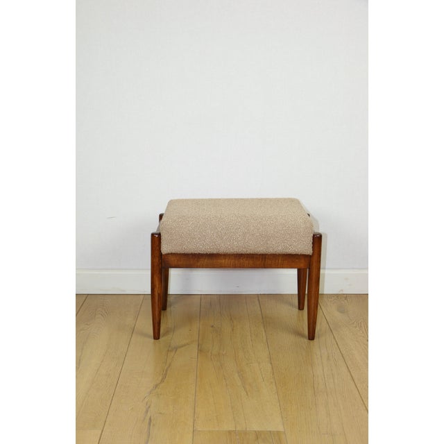 Edmund Homa Stool in Boucle, 1970s For Sale - Image 3 of 9