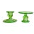 2 5/8"H x 3 3/4" Diameter The original neon. Vaseline glass, also called Uranium glass, makes these candleholders a simple...