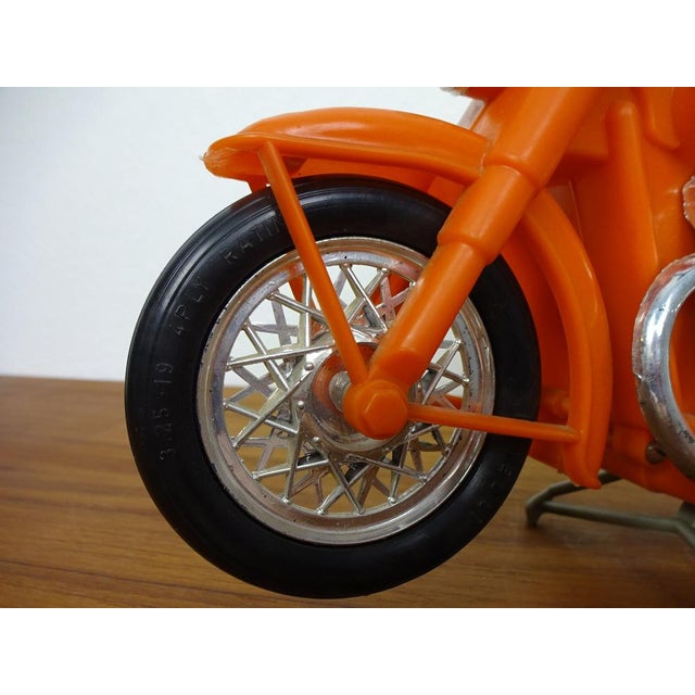 Large Vintage Orange Plastic Motorcycle, 1970s For Sale - Image 11 of 14