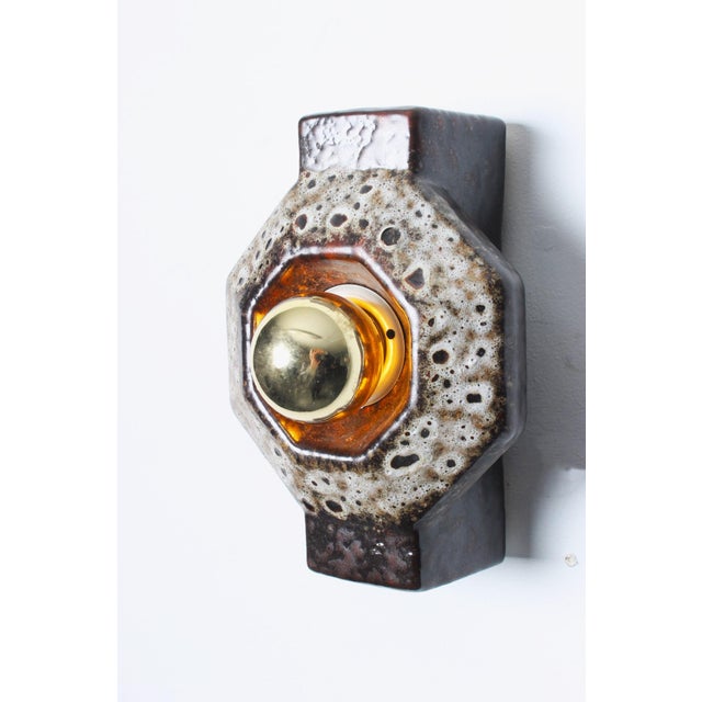 1970s Space Age Ceramic Fat Lava Wall Lamp from Pan, 1970s For Sale - Image 5 of 8