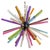 Italian Sputnik chandelier with 50 trihedral prisms in multicolored Murano glass. The glass elements radiate from a...