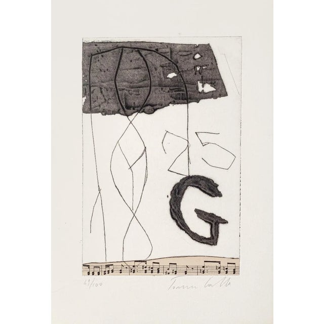 Tommaso Cascella, Musical Notes, 20th Century, Original Etching For Sale