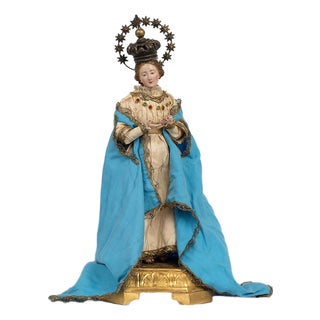 Antique 19th Century Sculpture Depicting the Immaculate Virgin Mary, Naples For Sale