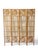 A vintage mid-century modern four-panel room divider screen handcrafted from woven rattan with brass hinges. Each panel...