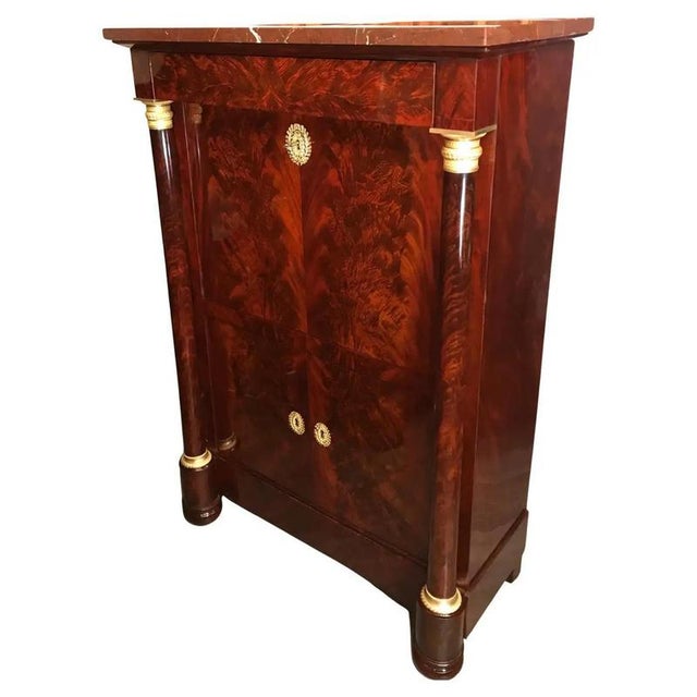 Traditional Empire French Secretary Desk in Mahogany and Marble, 1810 For Sale - Image 3 of 6