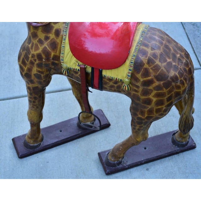 Children's Rare French Diminutive Carved Carousel Giraffe, Circa 1930 For Sale - Image 3 of 11