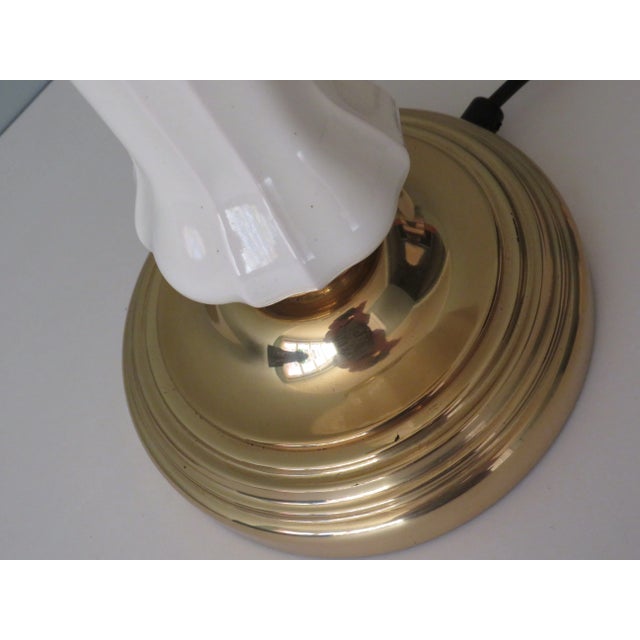 Metal Table Lamp in Ceramic and Brass, Belgium, 1970s For Sale - Image 7 of 8