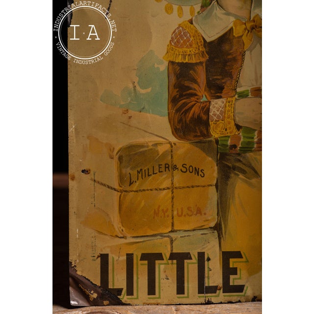 1900 - 1909 Antique "Le Roy Little" Cigar Advertising Tin Sign For Sale - Image 5 of 7