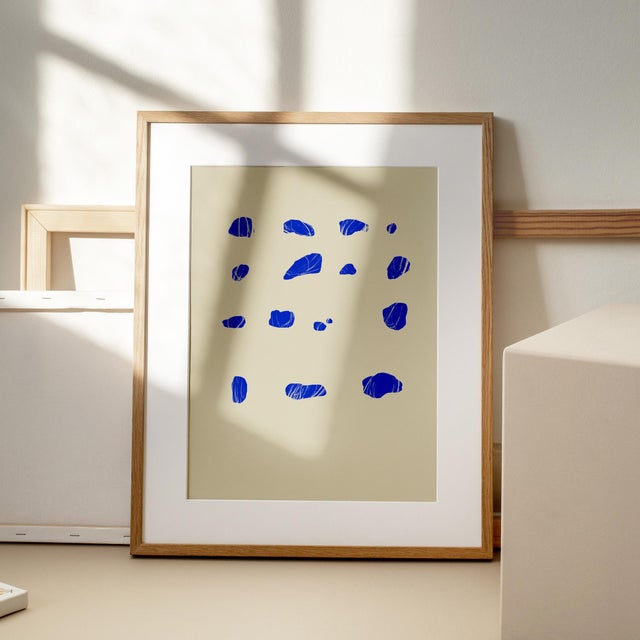 Contemporary Blue Abstract Giclee Print For Sale - Image 4 of 5