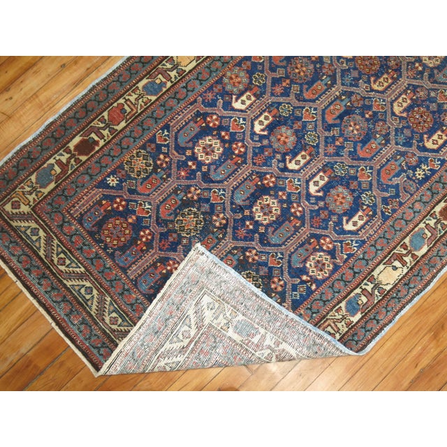 Blue Antique Zabihi Collection Navy Persian Runners - A Pair - 3'4" x 17'2" For Sale - Image 8 of 10