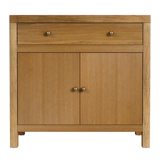Spritely Home Accent Furniture Nora 31 in. W Wood 1 Drawer 2 Door Accent Storage Cabinet, Light Natural For Sale - Image 4 of 8