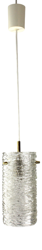 Tube Hanging Lamp in Glass from Kalmar, 1950s