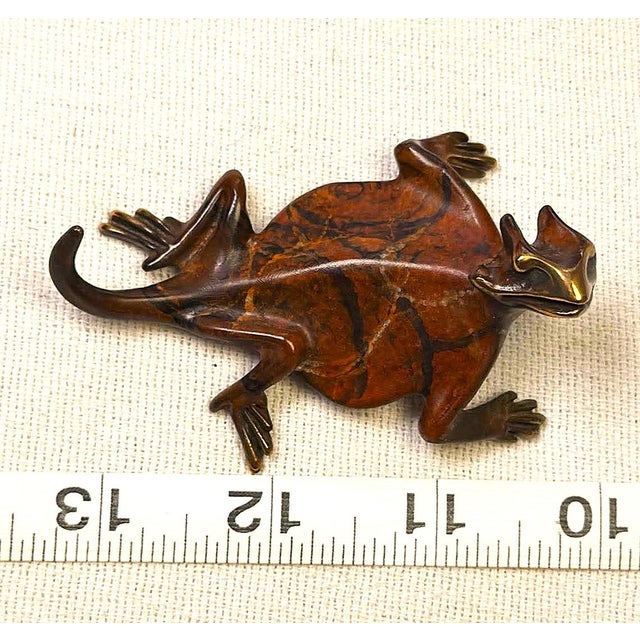 1980s Michael Storey Metal Sculpture Lizard Shelf or Wall Hanging For Sale - Image 11 of 11