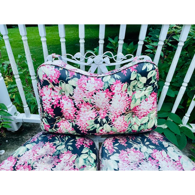 Russell Woodard Vintage Woodard Wrought Iron Outdoor Patio Furniture Sectional Piece For Sale - Image 4 of 11