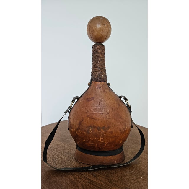 Glass Mid-Century Italian Leather and Glass Decanter For Sale - Image 7 of 11