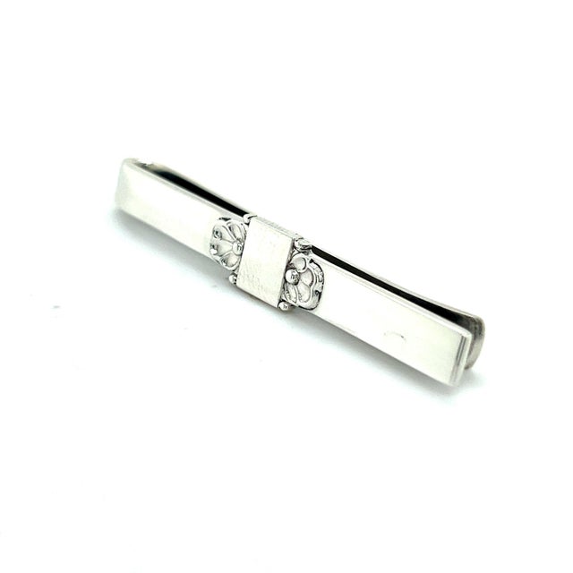 1990s Georg Jensen Estate Mens Tie Bar 2.5" Silver For Sale In New York - Image 6 of 9