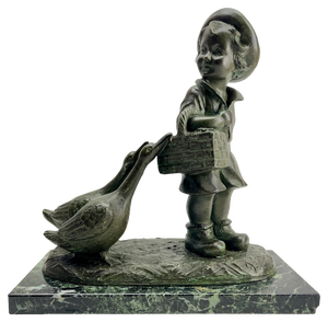 Art Deco Spelter Sculpture by Prof. R. Volpi, Belgium, 1920